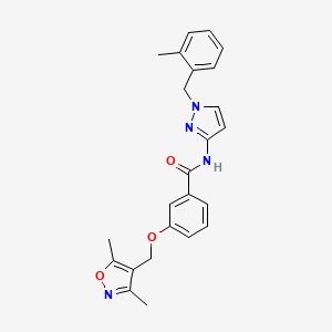 molecular formula C24H24N4O3 B4374397 3-[(3,5-DIMETHYL-4-ISOXAZOLYL)METHOXY]-N~1~-[1-(2-METHYLBENZYL)-1H-PYRAZOL-3-YL]BENZAMIDE 