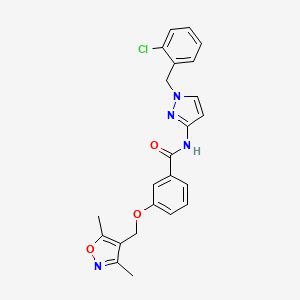 molecular formula C23H21ClN4O3 B4374403 N~1~-[1-(2-CHLOROBENZYL)-1H-PYRAZOL-3-YL]-3-[(3,5-DIMETHYL-4-ISOXAZOLYL)METHOXY]BENZAMIDE 