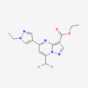 ethyl 7-(difluoromethyl)-5-(1-ethyl-1H-pyrazol-4-yl)pyrazolo[1,5-a]pyrimidine-3-carboxylate