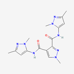 molecular formula C16H20N8O2 B4374446 3-N,4-N-bis(2,5-dimethylpyrazol-3-yl)-1-methylpyrazole-3,4-dicarboxamide 