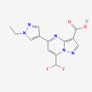 7-(difluoromethyl)-5-(1-ethyl-1H-pyrazol-4-yl)pyrazolo[1,5-a]pyrimidine-3-carboxylic acid