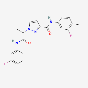 1-{1-[(3-FLUORO-4-METHYLANILINO)CARBONYL]PROPYL}-N~3~-(3-FLUORO-4-METHYLPHENYL)-1H-PYRAZOLE-3-CARBOXAMIDE