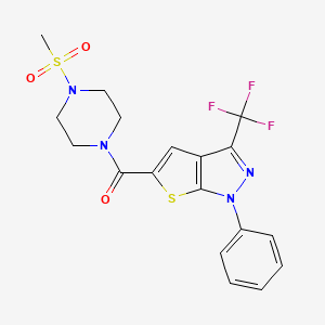 [4-(METHYLSULFONYL)PIPERAZINO][1-PHENYL-3-(TRIFLUOROMETHYL)-1H-THIENO[2,3-C]PYRAZOL-5-YL]METHANONE