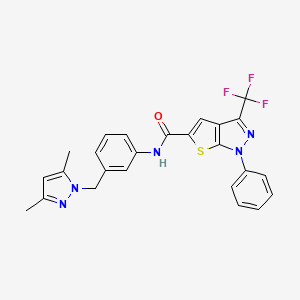 N~5~-{3-[(3,5-DIMETHYL-1H-PYRAZOL-1-YL)METHYL]PHENYL}-1-PHENYL-3-(TRIFLUOROMETHYL)-1H-THIENO[2,3-C]PYRAZOLE-5-CARBOXAMIDE