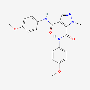 molecular formula C20H20N4O4 B4374563 N~4~,N~5~-BIS(4-METHOXYPHENYL)-1-METHYL-1H-PYRAZOLE-4,5-DICARBOXAMIDE 