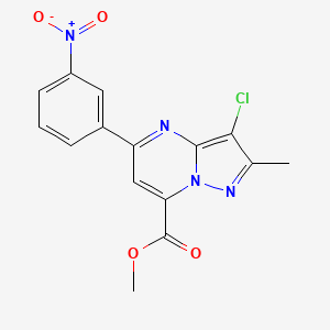 methyl 3-chloro-2-methyl-5-(3-nitrophenyl)pyrazolo[1,5-a]pyrimidine-7-carboxylate