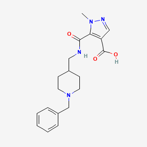 molecular formula C19H24N4O3 B4374584 5-({[(1-benzyl-4-piperidinyl)methyl]amino}carbonyl)-1-methyl-1H-pyrazole-4-carboxylic acid 