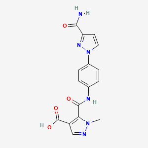 5-[({4-[3-(aminocarbonyl)-1H-pyrazol-1-yl]phenyl}amino)carbonyl]-1-methyl-1H-pyrazole-4-carboxylic acid