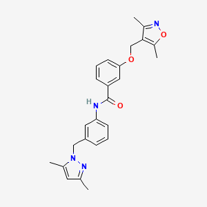 molecular formula C25H26N4O3 B4374597 3-[(3,5-DIMETHYL-4-ISOXAZOLYL)METHOXY]-N~1~-{3-[(3,5-DIMETHYL-1H-PYRAZOL-1-YL)METHYL]PHENYL}BENZAMIDE 