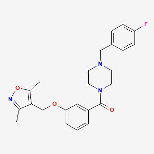 [3-[(3,5-Dimethyl-1,2-oxazol-4-yl)methoxy]phenyl]-[4-[(4-fluorophenyl)methyl]piperazin-1-yl]methanone