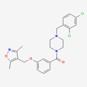 molecular formula C24H25Cl2N3O3 B4374626 [4-[(2,4-Dichlorophenyl)methyl]piperazin-1-yl]-[3-[(3,5-dimethyl-1,2-oxazol-4-yl)methoxy]phenyl]methanone 