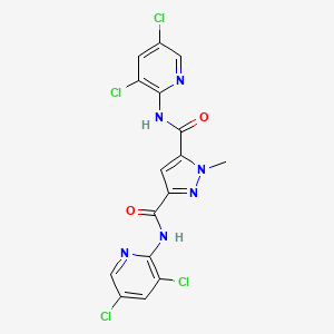 molecular formula C16H10Cl4N6O2 B4374635 3-N,5-N-bis(3,5-dichloropyridin-2-yl)-1-methylpyrazole-3,5-dicarboxamide 