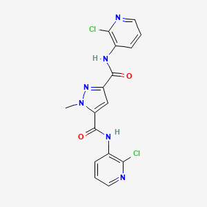 molecular formula C16H12Cl2N6O2 B4374650 3-N,5-N-bis(2-chloropyridin-3-yl)-1-methylpyrazole-3,5-dicarboxamide 