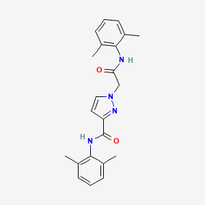 molecular formula C22H24N4O2 B4374664 1-[2-(2,6-DIMETHYLANILINO)-2-OXOETHYL]-N~3~-(2,6-DIMETHYLPHENYL)-1H-PYRAZOLE-3-CARBOXAMIDE 