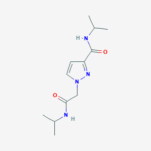 molecular formula C12H20N4O2 B4374676 N-isopropyl-1-[2-(isopropylamino)-2-oxoethyl]-1H-pyrazole-3-carboxamide 