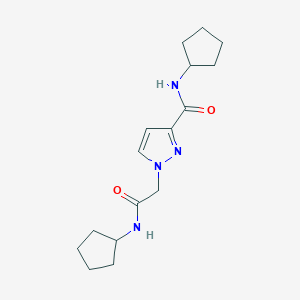 molecular formula C16H24N4O2 B4374732 N-cyclopentyl-1-[2-(cyclopentylamino)-2-oxoethyl]-1H-pyrazole-3-carboxamide 