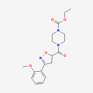 ethyl 4-[3-(2-methoxyphenyl)-4,5-dihydro-1,2-oxazole-5-carbonyl]piperazine-1-carboxylate