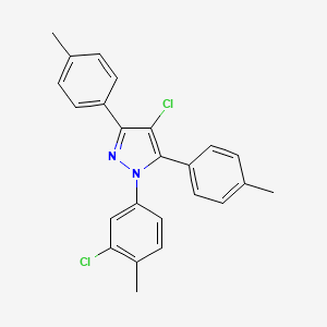 4-chloro-1-(3-chloro-4-methylphenyl)-3,5-bis(4-methylphenyl)-1H-pyrazole