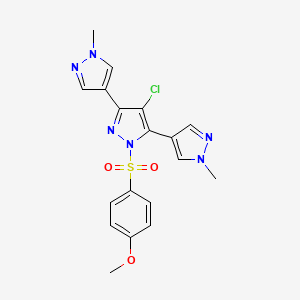 4-chloro-1-(4-methoxyphenyl)sulfonyl-3,5-bis(1-methylpyrazol-4-yl)pyrazole