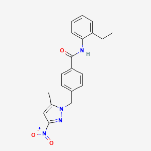 molecular formula C20H20N4O3 B4374808 N-(2-ethylphenyl)-4-[(5-methyl-3-nitro-1H-pyrazol-1-yl)methyl]benzamide CAS No. 1002651-91-3