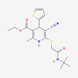 molecular formula C20H25N3O3S2 B4374813 ethyl 6-{[2-(tert-butylamino)-2-oxoethyl]sulfanyl}-5-cyano-2-methyl-4-(2-thienyl)-1,4-dihydro-3-pyridinecarboxylate 