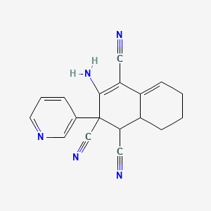 2-AMINO-3,4-DICYANO-3-(3-PYRIDYL)-3,4,4A,5,6,7-HEXAHYDRO-1-NAPHTHALENYL CYANIDE