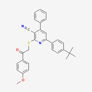 6-[4-(TERT-BUTYL)PHENYL]-2-{[2-(4-METHOXYPHENYL)-2-OXOETHYL]SULFANYL}-4-PHENYL-3-PYRIDYL CYANIDE