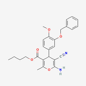 butyl 6-amino-4-[3-(benzyloxy)-4-methoxyphenyl]-5-cyano-2-methyl-4H-pyran-3-carboxylate