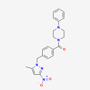 {4-[(5-METHYL-3-NITRO-1H-PYRAZOL-1-YL)METHYL]PHENYL}(4-PHENYLPIPERAZINO)METHANONE