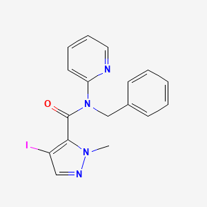 molecular formula C17H15IN4O B4374886 N-BENZYL-4-IODO-1-METHYL-N-(2-PYRIDYL)-1H-PYRAZOLE-5-CARBOXAMIDE 