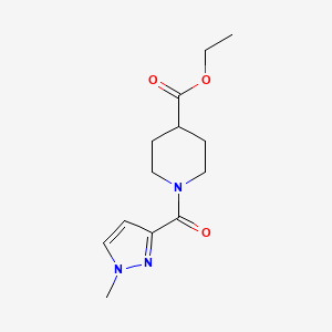 molecular formula C13H19N3O3 B4374902 ethyl 1-[(1-methyl-1H-pyrazol-3-yl)carbonyl]-4-piperidinecarboxylate 