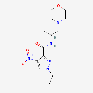 molecular formula C13H21N5O4 B4374922 1-ETHYL-N-(1-METHYL-2-MORPHOLINOETHYL)-4-NITRO-1H-PYRAZOLE-3-CARBOXAMIDE 