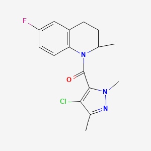 (4-CHLORO-1,3-DIMETHYL-1H-PYRAZOL-5-YL)[6-FLUORO-2-METHYL-3,4-DIHYDRO-1(2H)-QUINOLINYL]METHANONE