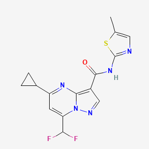 5-cyclopropyl-7-(difluoromethyl)-N-(5-methyl-1,3-thiazol-2-yl)pyrazolo[1,5-a]pyrimidine-3-carboxamide