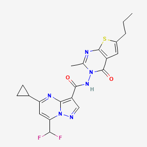 5-CYCLOPROPYL-7-(DIFLUOROMETHYL)-N-[2-METHYL-4-OXO-6-PROPYLTHIENO[2,3-D]PYRIMIDIN-3(4H)-YL]PYRAZOLO[1,5-A]PYRIMIDINE-3-CARBOXAMIDE