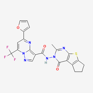 5-(2-FURYL)-N-[2-METHYL-4-OXO-6,7-DIHYDRO-4H-CYCLOPENTA[4,5]THIENO[2,3-D]PYRIMIDIN-3(5H)-YL]-7-(TRIFLUOROMETHYL)PYRAZOLO[1,5-A]PYRIMIDINE-3-CARBOXAMIDE