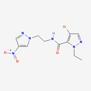 4-bromo-1-ethyl-N-[2-(4-nitro-1H-pyrazol-1-yl)ethyl]-1H-pyrazole-5-carboxamide