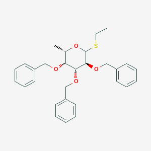 molecular formula C29H34O4S B043750 (3S,4R,5R,6S)-3,4,5-Tris(benzyloxy)-2-(ethylthio)-6-methyltetrahydro-2H-pyran CAS No. 169532-17-6