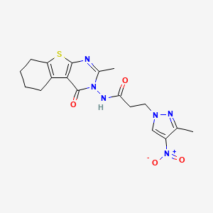 3-(3-METHYL-4-NITRO-1H-PYRAZOL-1-YL)-N-[2-METHYL-4-OXO-5,6,7,8-TETRAHYDRO[1]BENZOTHIENO[2,3-D]PYRIMIDIN-3(4H)-YL]PROPANAMIDE