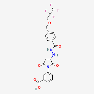 molecular formula C22H19F4N3O6 B4375026 3-[2,5-dioxo-3-(2-{4-[(2,2,3,3-tetrafluoropropoxy)methyl]benzoyl}hydrazino)-1-pyrrolidinyl]benzoic acid 