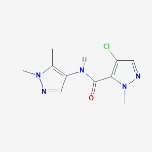 molecular formula C10H12ClN5O B4375034 4-chloro-N-(1,5-dimethyl-1H-pyrazol-4-yl)-1-methyl-1H-pyrazole-5-carboxamide 