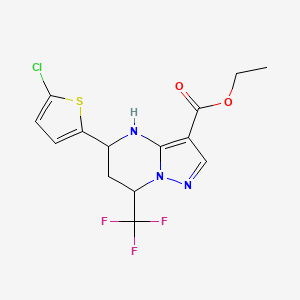 molecular formula C14H13ClF3N3O2S B4375056 ethyl 5-(5-chloro-2-thienyl)-7-(trifluoromethyl)-4,5,6,7-tetrahydropyrazolo[1,5-a]pyrimidine-3-carboxylate 