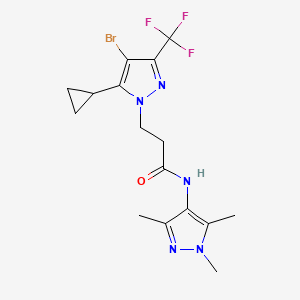 3-[4-bromo-5-cyclopropyl-3-(trifluoromethyl)-1H-pyrazol-1-yl]-N-(1,3,5-trimethyl-1H-pyrazol-4-yl)propanamide