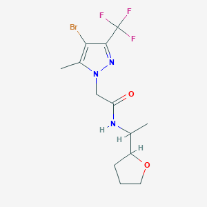 molecular formula C13H17BrF3N3O2 B4375131 2-[4-BROMO-5-METHYL-3-(TRIFLUOROMETHYL)-1H-PYRAZOL-1-YL]-N~1~-(1-TETRAHYDRO-2-FURANYLETHYL)ACETAMIDE 