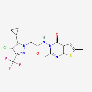 2-[4-CHLORO-5-CYCLOPROPYL-3-(TRIFLUOROMETHYL)-1H-PYRAZOL-1-YL]-N-[2,6-DIMETHYL-4-OXOTHIENO[2,3-D]PYRIMIDIN-3(4H)-YL]PROPANAMIDE