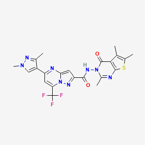 5-(1,3-DIMETHYL-1H-PYRAZOL-4-YL)-7-(TRIFLUOROMETHYL)-N-[2,5,6-TRIMETHYL-4-OXOTHIENO[2,3-D]PYRIMIDIN-3(4H)-YL]PYRAZOLO[1,5-A]PYRIMIDINE-2-CARBOXAMIDE