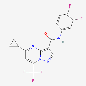 molecular formula C17H11F5N4O B4375219 5-cyclopropyl-N-(3,4-difluorophenyl)-7-(trifluoromethyl)pyrazolo[1,5-a]pyrimidine-3-carboxamide 