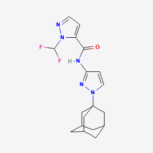 molecular formula C18H21F2N5O B4375233 N-[1-(1-adamantyl)-1H-pyrazol-3-yl]-1-(difluoromethyl)-1H-pyrazole-5-carboxamide 