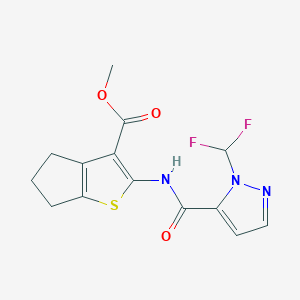 methyl 2-({[1-(difluoromethyl)-1H-pyrazol-5-yl]carbonyl}amino)-5,6-dihydro-4H-cyclopenta[b]thiophene-3-carboxylate