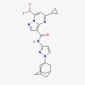 molecular formula C24H26F2N6O B4375245 N-[1-(1-adamantyl)-1H-pyrazol-3-yl]-5-cyclopropyl-7-(difluoromethyl)pyrazolo[1,5-a]pyrimidine-3-carboxamide 